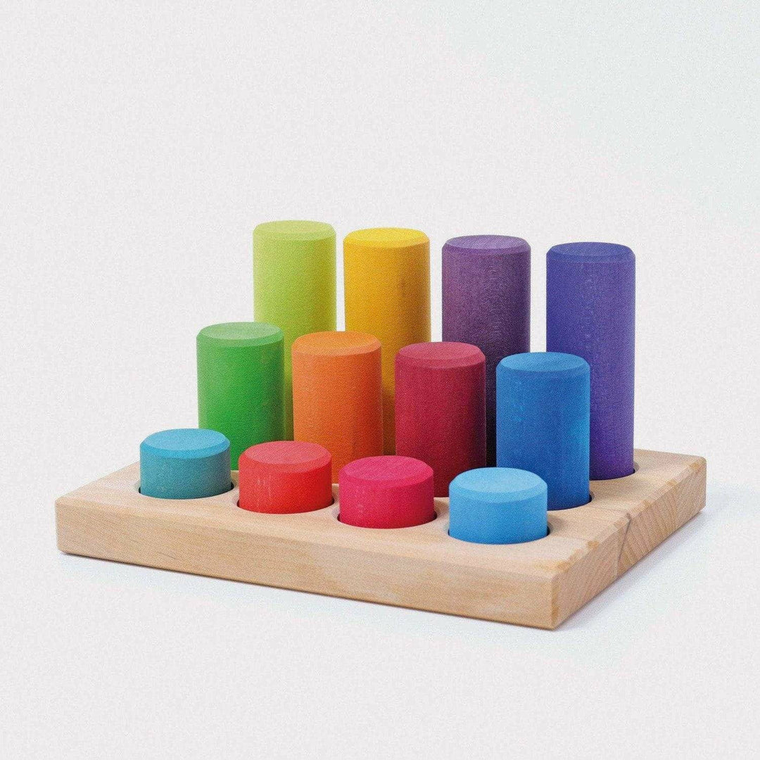 Grimm's Stacking Game Small Rollers Rainbow Wooden Toys Grimm's   