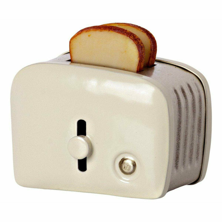 Maileg Toaster & Bread- Off White Dollhouses and Access. Maileg   