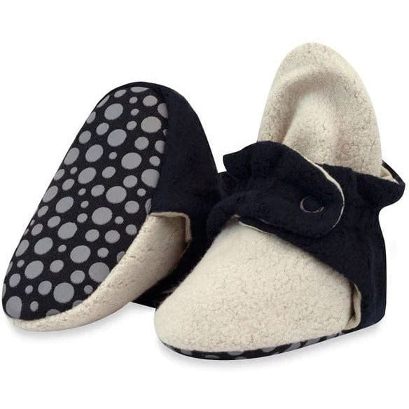 Zutano Cozie Fleece Baby Bootie Footwear Zutano Khaki/Black 12 Months 
