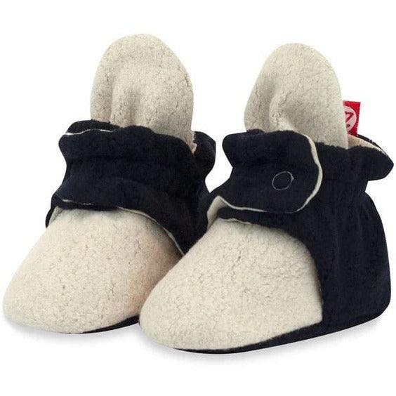 Zutano Cozie Fleece Baby Bootie Footwear Zutano Khaki/Black 3 Months 