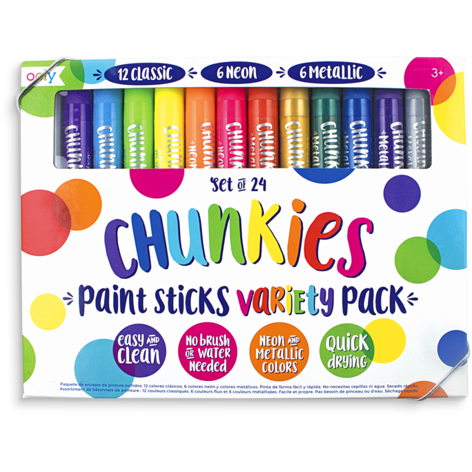 Ooly Chunkies Paint Sticks Neon Pack - Set of 6 Colors