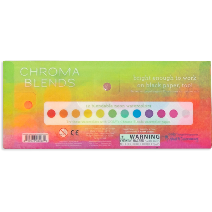 Ooly, Chroma Blends Neon Watercolor Paint Set, Watercolor Pack for Creative  Kids and Adults, Bright Neon Colors in a Portable Case, Art Supplies for
