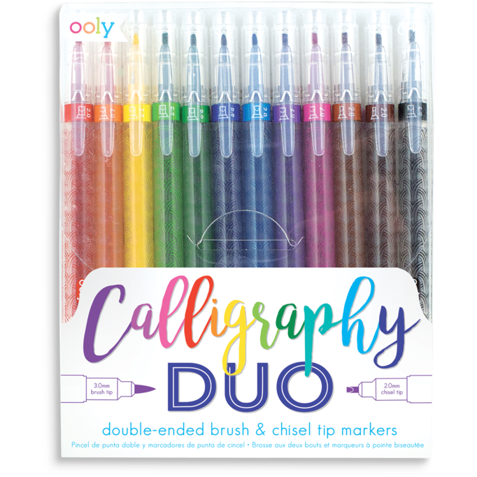 Ooly Calligraphy Duo Chisel & Brush Tip Markers: Set of 12 Markers Ooly   