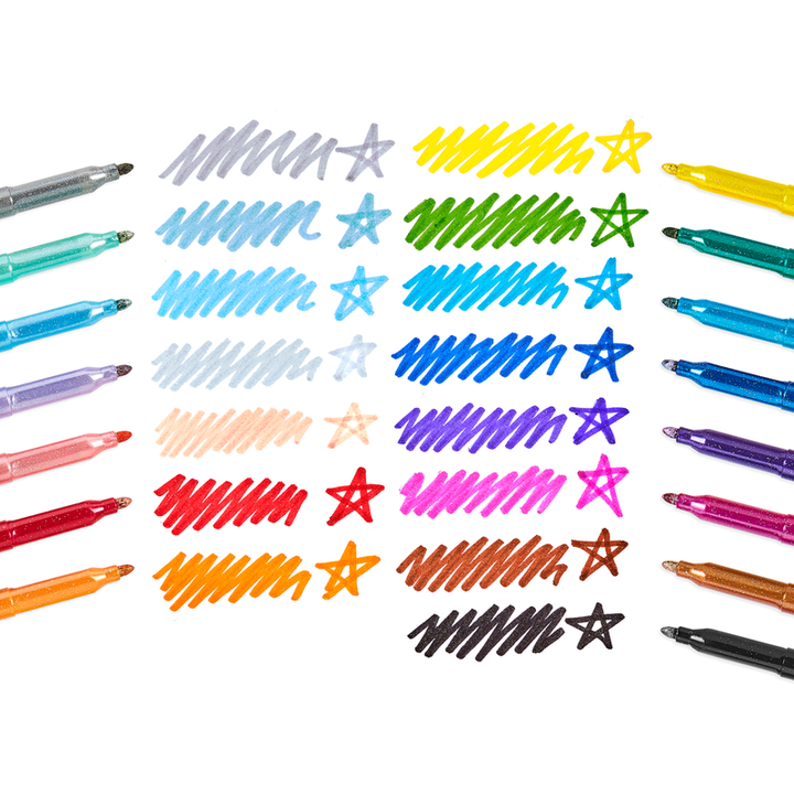 Ooly Rainbow Sparkle Glitter Markers: Set of 15 Markers Ooly   