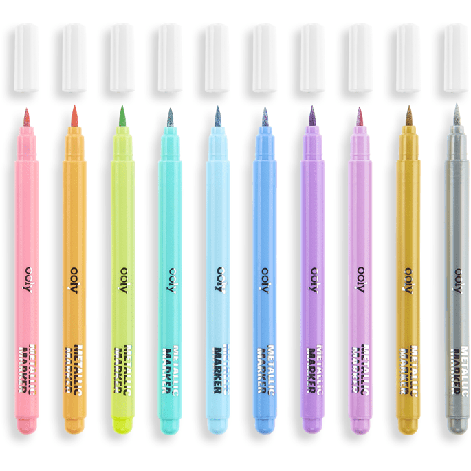 Ooly Color Lustre Metallic Brush Markers: Set of 10 Markers Ooly   