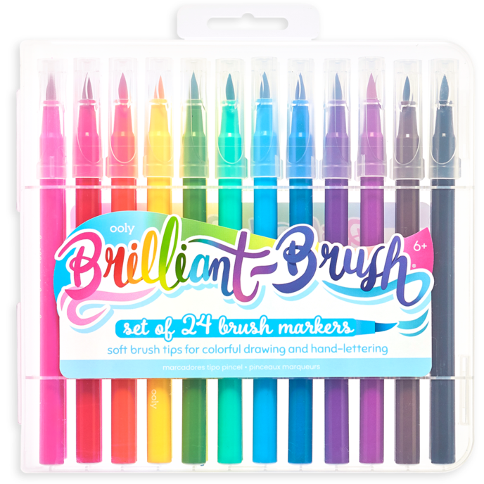 24-color Pens Set With 1 Brush