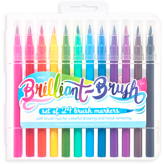 Ooly Brilliant Brush Markers Set of 24 Markers Ooly   