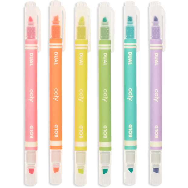 Writer's Duo Double-Ended Fountain Pens + Highlighters (Set of 3) by OOLY