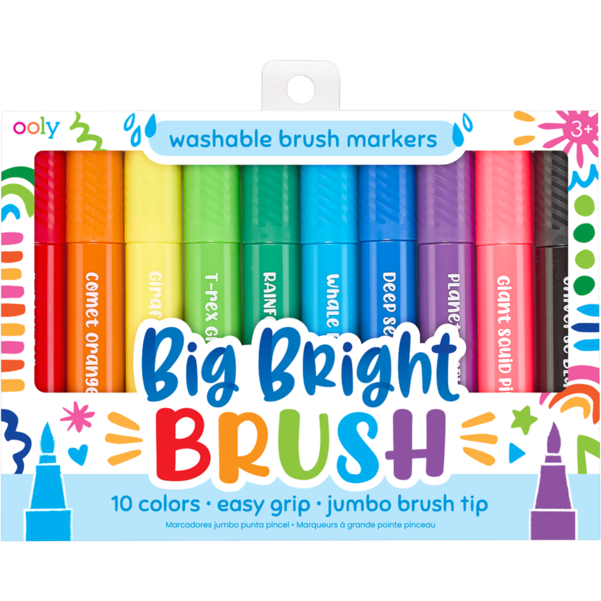 Ooly Big Bright Brush Markers - Set of 10 Markers Ooly   