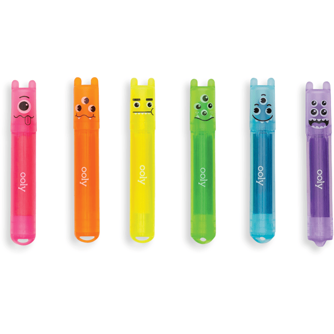 Ooly Mini Monster Scented Neon Markers: Set of 6 Markers Ooly   
