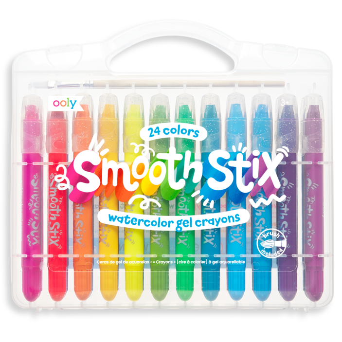 Ooly Smooth Stix Watercolor Gel Crayons: Set of 24 Crayons Ooly   