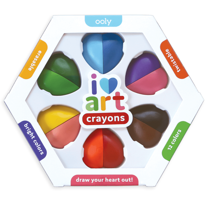 Ooly I Heart Art Erasable Crayons Set Of 6 Crayons Ooly   