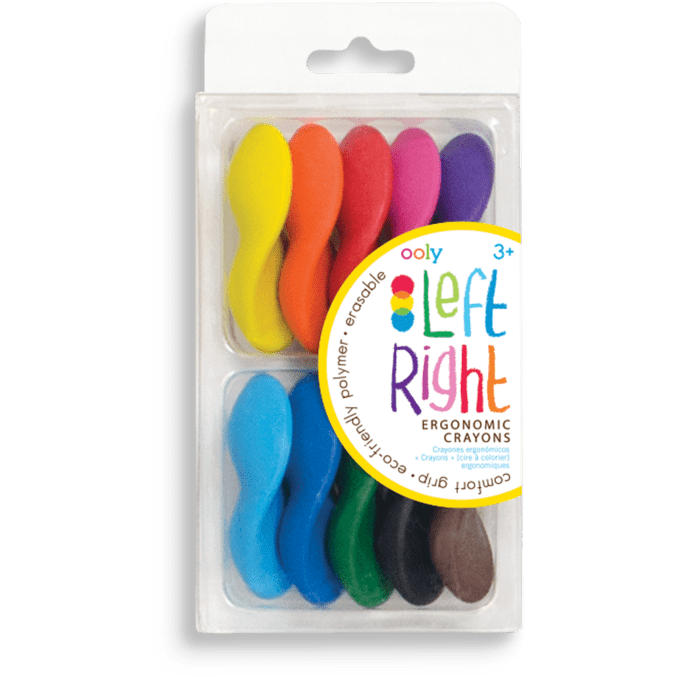 Ooly Left Right Ergonomic Crayons: Set of 10 Crayons Ooly   