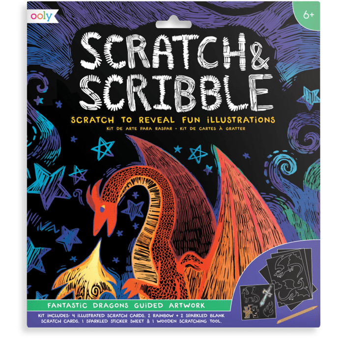 Ooly Scratch & Scribble Art Kit- Fantastic Dragons Art Kit Ooly   