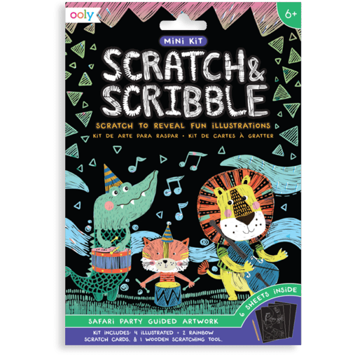 Ooly Mini Scratch & Scribble Art Kit- Safari Party Art Kit Ooly   