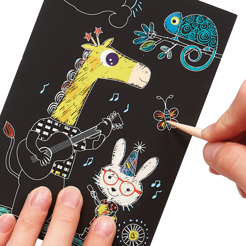 Ooly Mini Scratch & Scribble Art Kit- Safari Party Art Kit Ooly   