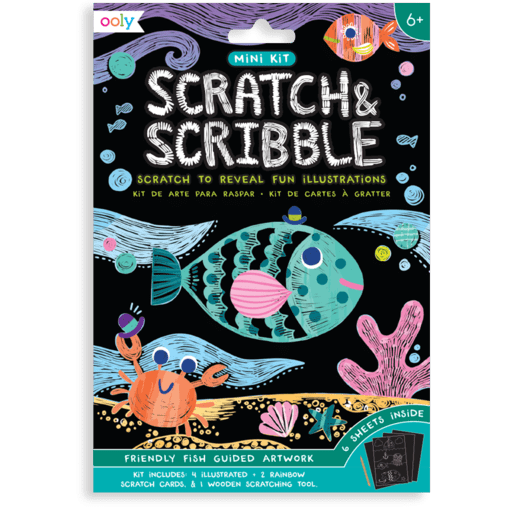 Ooly Mini Scratch & Scribble Art Kit- Friendly Fish Art Kit Ooly   