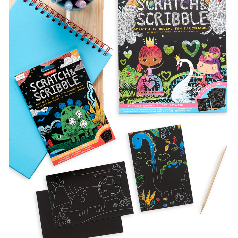 Ooly Scratch & Scribble Art Kit- Princess Garden