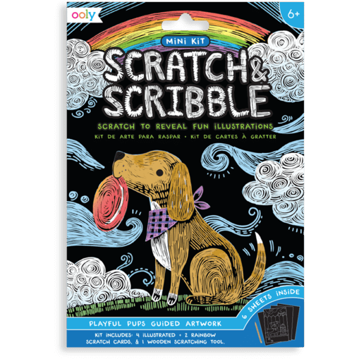 Ooly Mini Scratch & Scribble Art Kit- Playful Pups Art Kit Ooly   