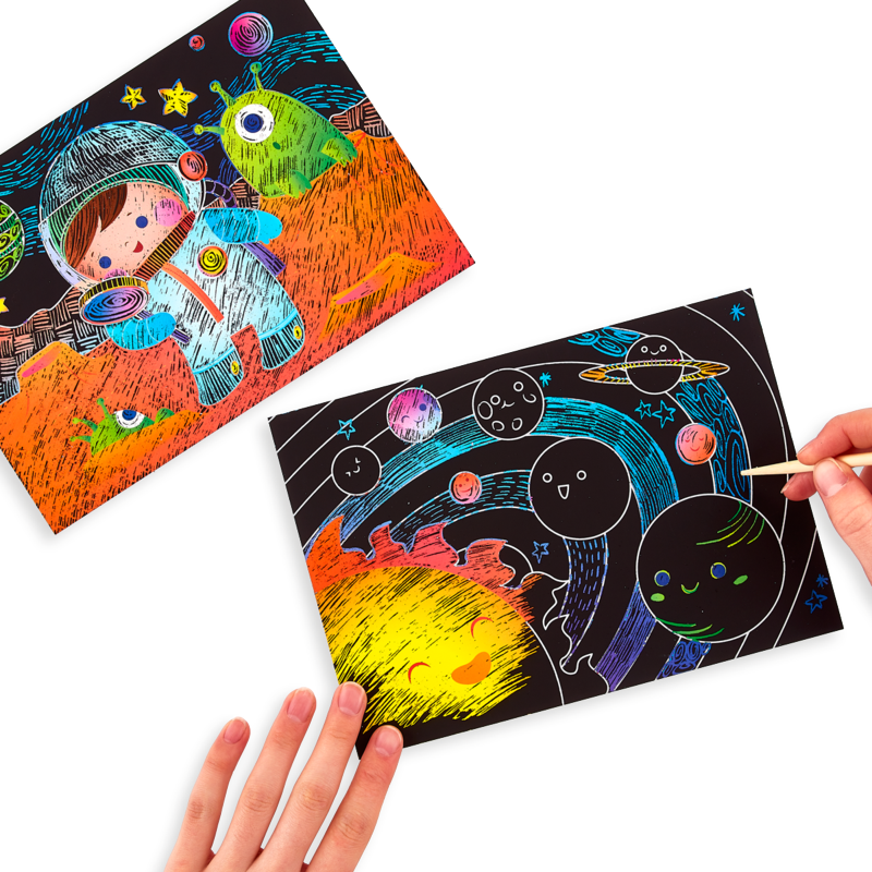 Ooly Scratch & Scribble Art Kit- Space Explorers Art Kit Ooly   