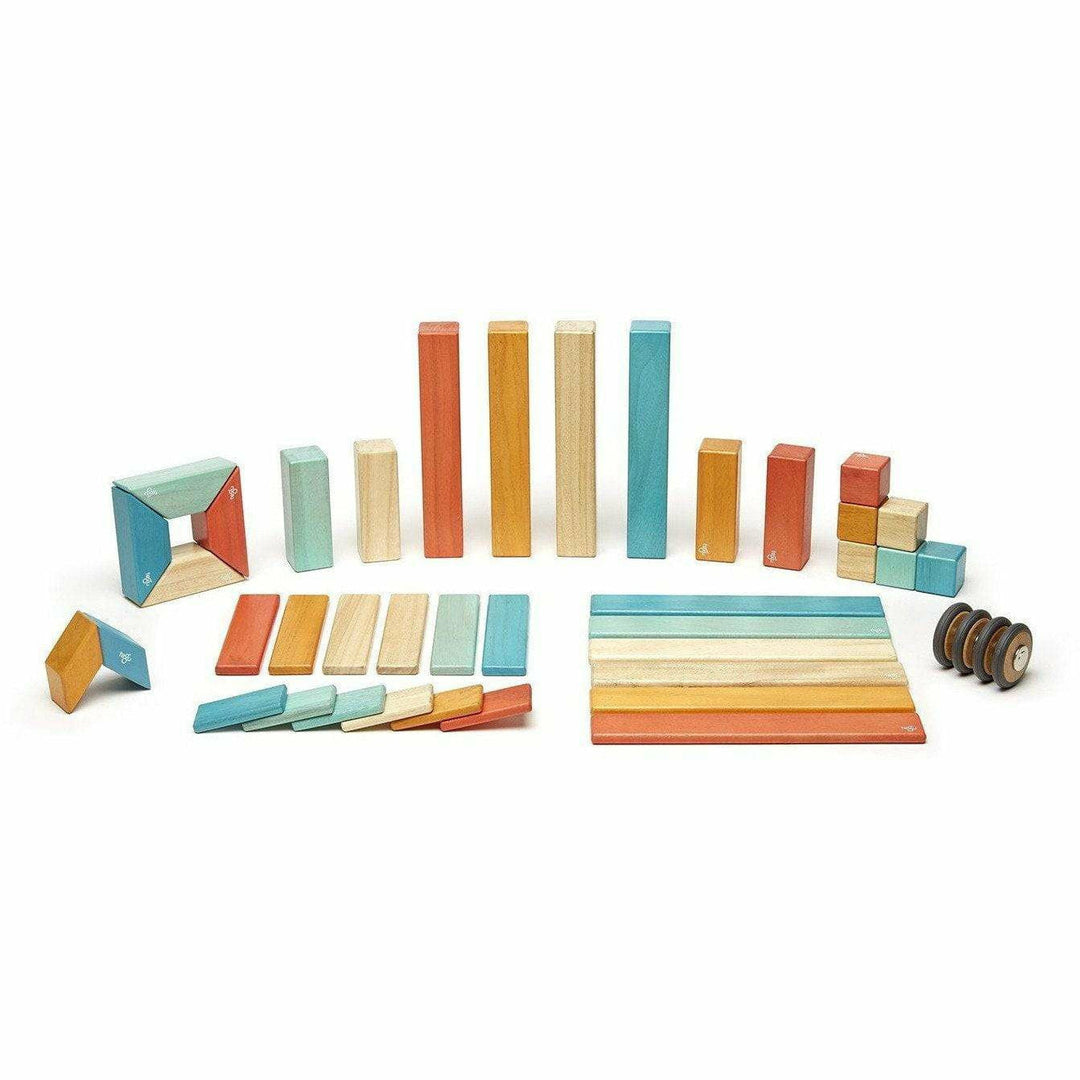 Tegu 42 Piece Magnetic Wooden Block Set: Sunset Wooden Toys Tegu   