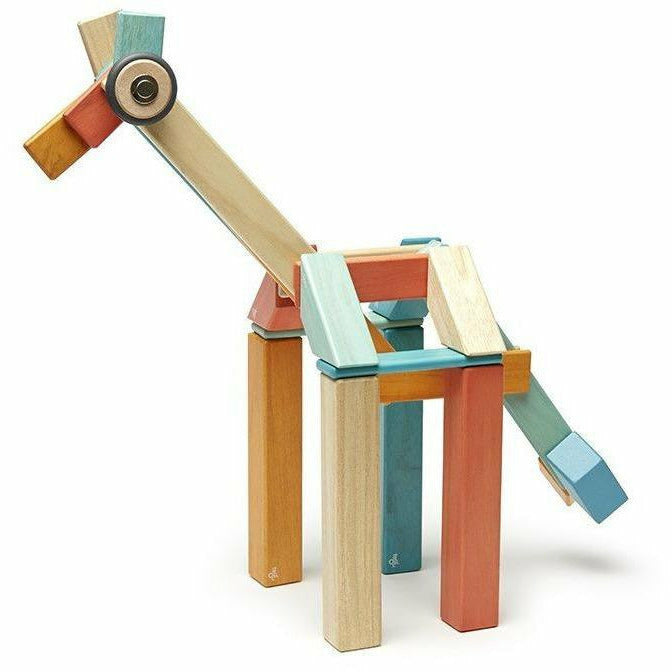 Tegu 42 Piece Magnetic Wooden Block Set: Sunset Wooden Toys Tegu   