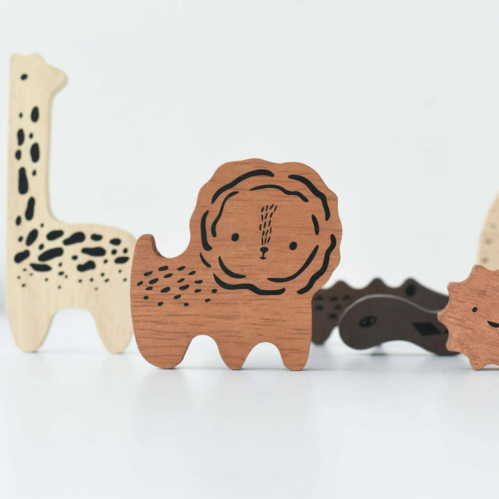 Wee Gallery Wooden Tray Puzzle - Safari Animals 2nd Edition Wooden Toys Wee Gallery   