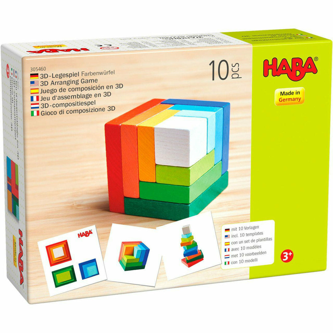 Haba 3D Arranging Game Rainbow Cube Puzzle and Educational Haba   