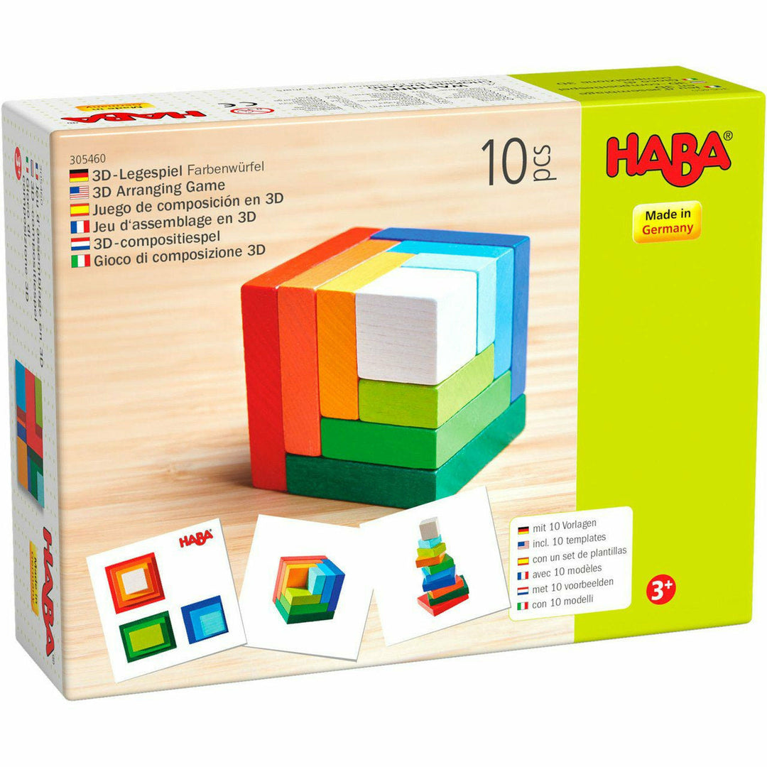 Haba 3D Arranging Game Rainbow Cube Puzzles & Mazes Haba