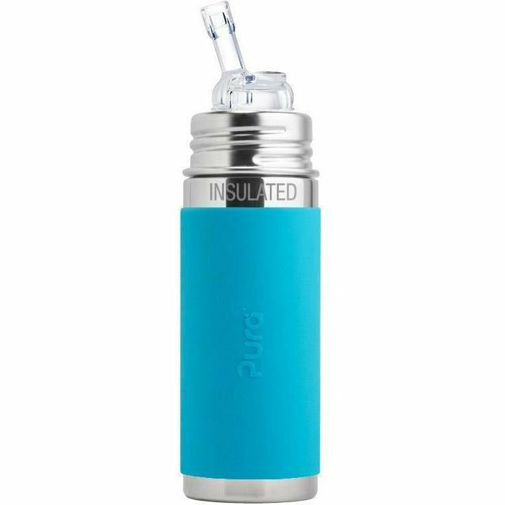 Pura Insulated Straw Cup w/ Sleeve - Aqua Bottles & Sippies Pura Stainless   