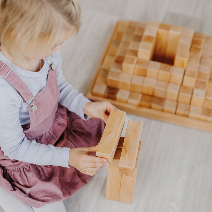 Grimm's Large Natural Stepped Pyramid Wooden Toys Grimm's   
