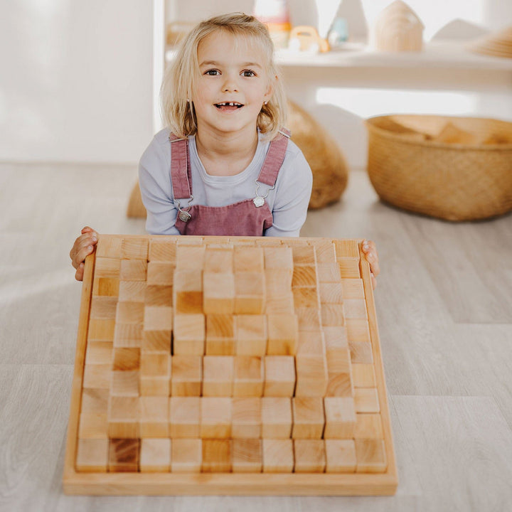 Grimm's Large Natural Stepped Pyramid Wooden Toys Grimm's   