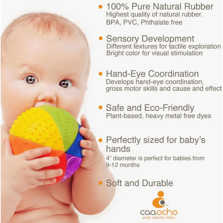 CaaOcho Natural Rainbow Sensory Ball 4" Pacifiers and Teething CaaOcho   