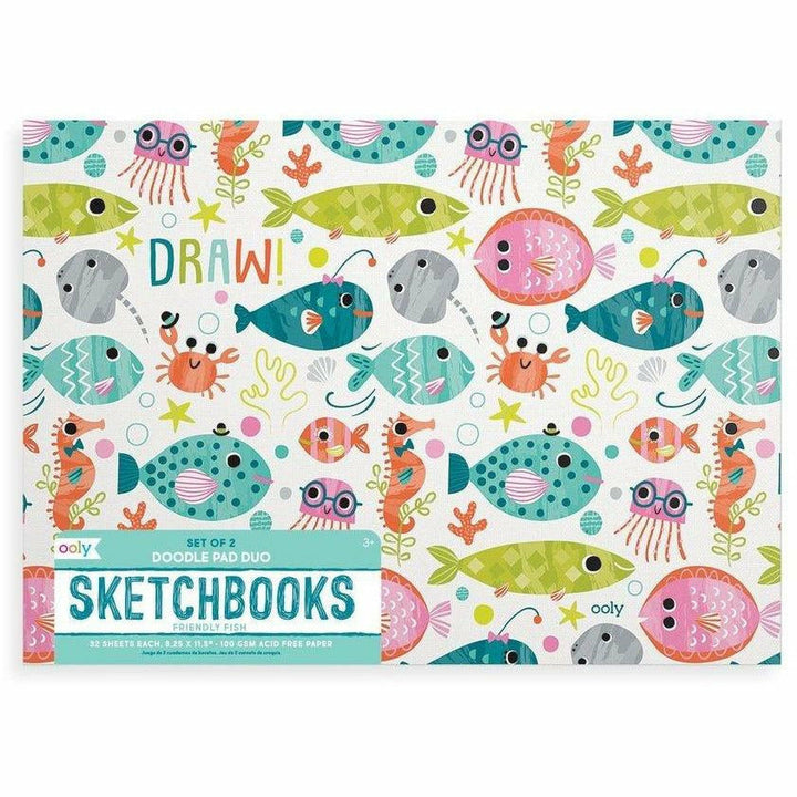 Ooly Doodle Pad Duo Sketchbooks: Friendly Fish Sketchbook Ooly   