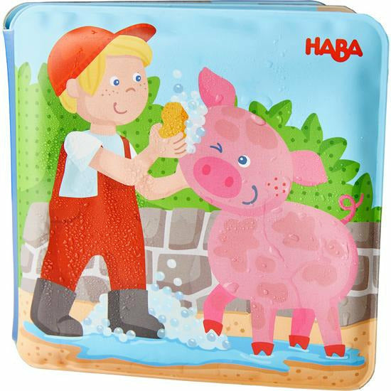Haba Magic Bath-Time Book Bath Time Haba Farm Animal Wash Day  