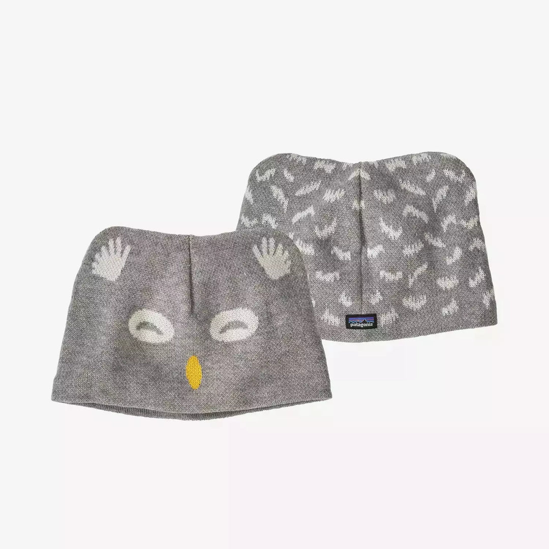 Patagonia Baby Animal Friends Beanie 2022 Baby & Toddler Hats Patagonia Beanie Owl: Drifter Grey 3M 