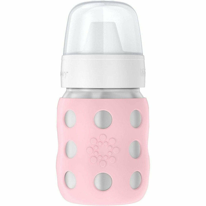 Lifefactory 8oz Stainless Steel Baby Bottle with Hard Sippy Spout Bottles & Sippies Lifefactory Desert Rose  