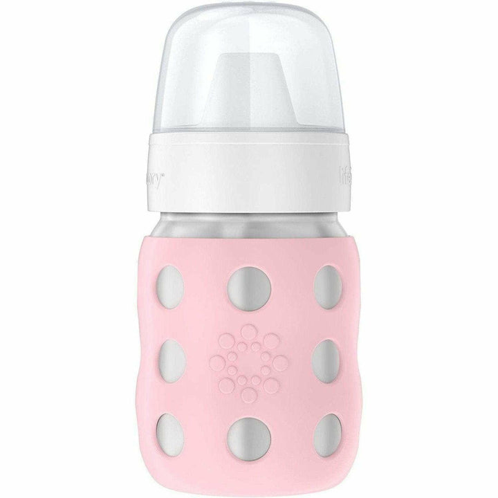 Lifefactory 8oz Stainless Steel Baby Bottle with Hard Sippy Spout Bottles & Sippies Lifefactory Desert Rose  