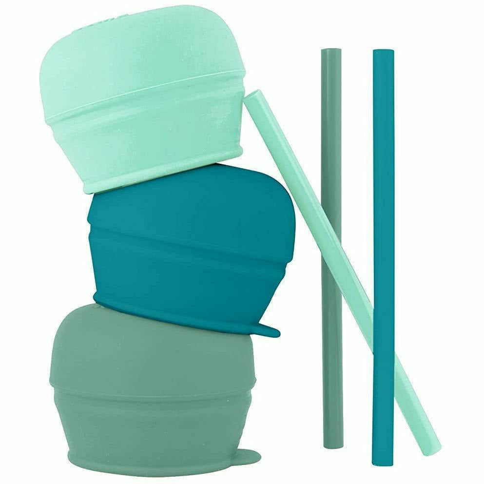 Boon Snug Straw Universal Silicone Sippy Lids 3 Pack Green