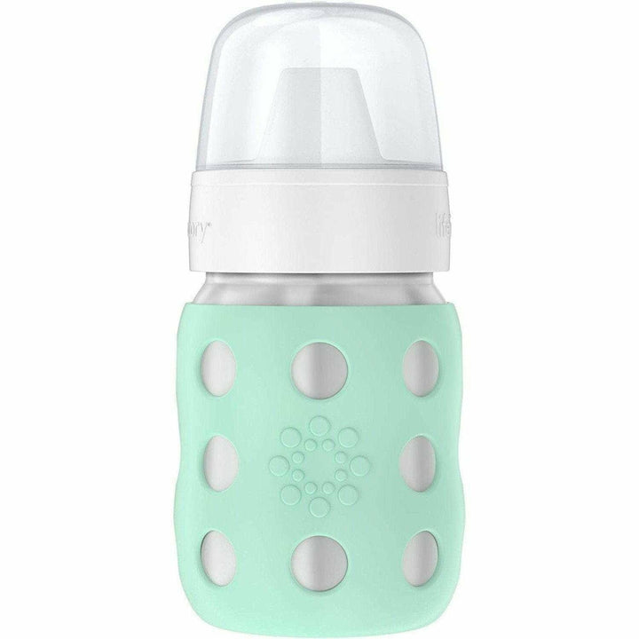 Lifefactory 8oz Stainless Steel Baby Bottle with Hard Sippy Spout Bottles & Sippies Lifefactory Mint  