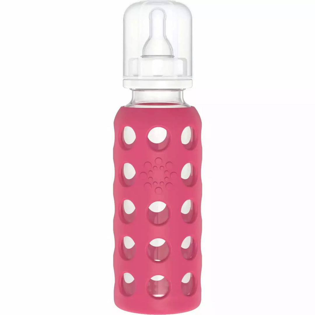 Lifefactory Glass Baby Bottles 9 oz. Bottles & Sippies Lifefactory Raspberry  