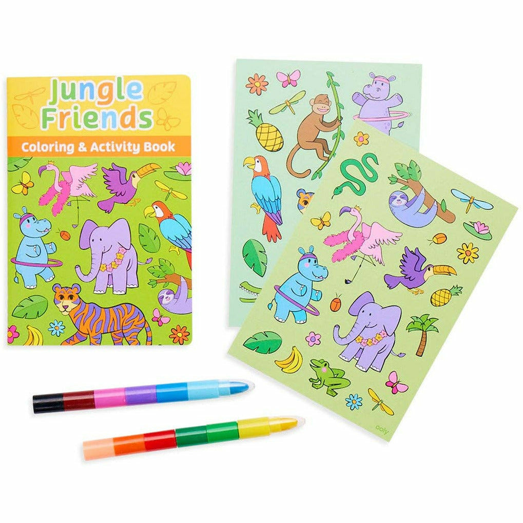 Ooly Mini Traveler Coloring & Activity Kit-Jungle Friends Art Kit Ooly   