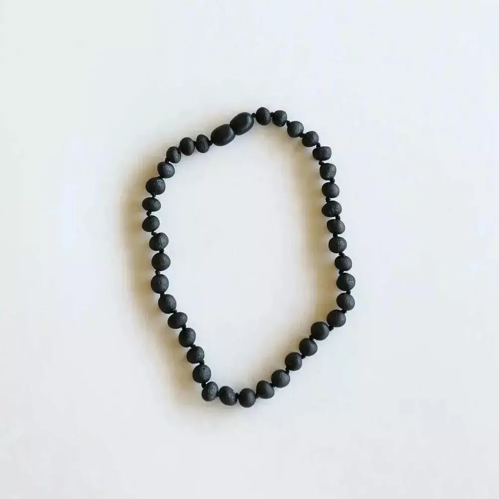 Kids Raw Black Amber Necklace Pacifiers and Teething Canyonleaf   