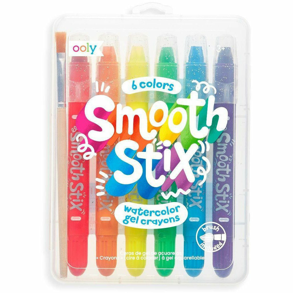 Ooly Smooth Stix Watercolor Gel Crayons: Set of 6 Crayons Ooly   