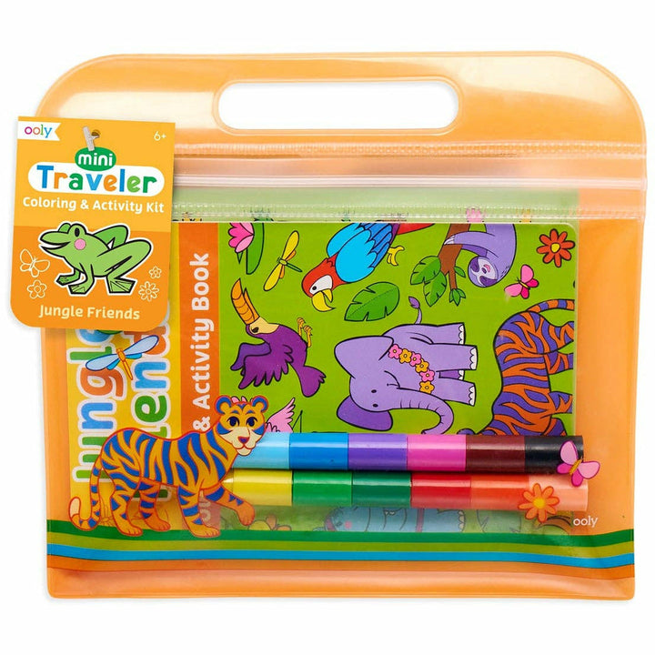 Ooly Mini Traveler Coloring & Activity Kit-Jungle Friends Art Kit Ooly   