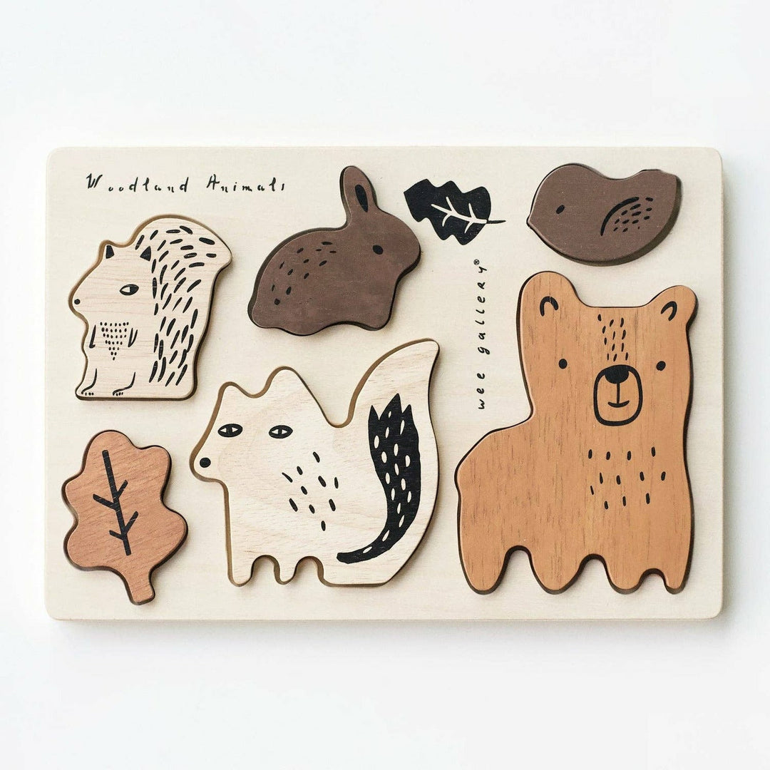 Wee Gallery Wooden Tray Puzzle - Woodland Animals 2nd Edition Wooden Toys Wee Gallery   