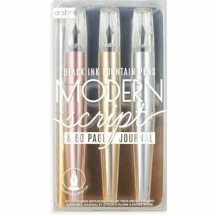 Ooly Modern Script Fountain Pens & Journal Set Pens Ooly   