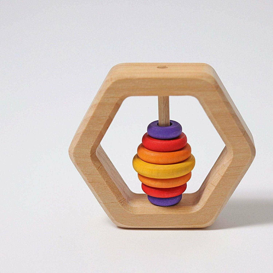 Grimm's Rattle Hexogonal Wooden Toys Grimm's   