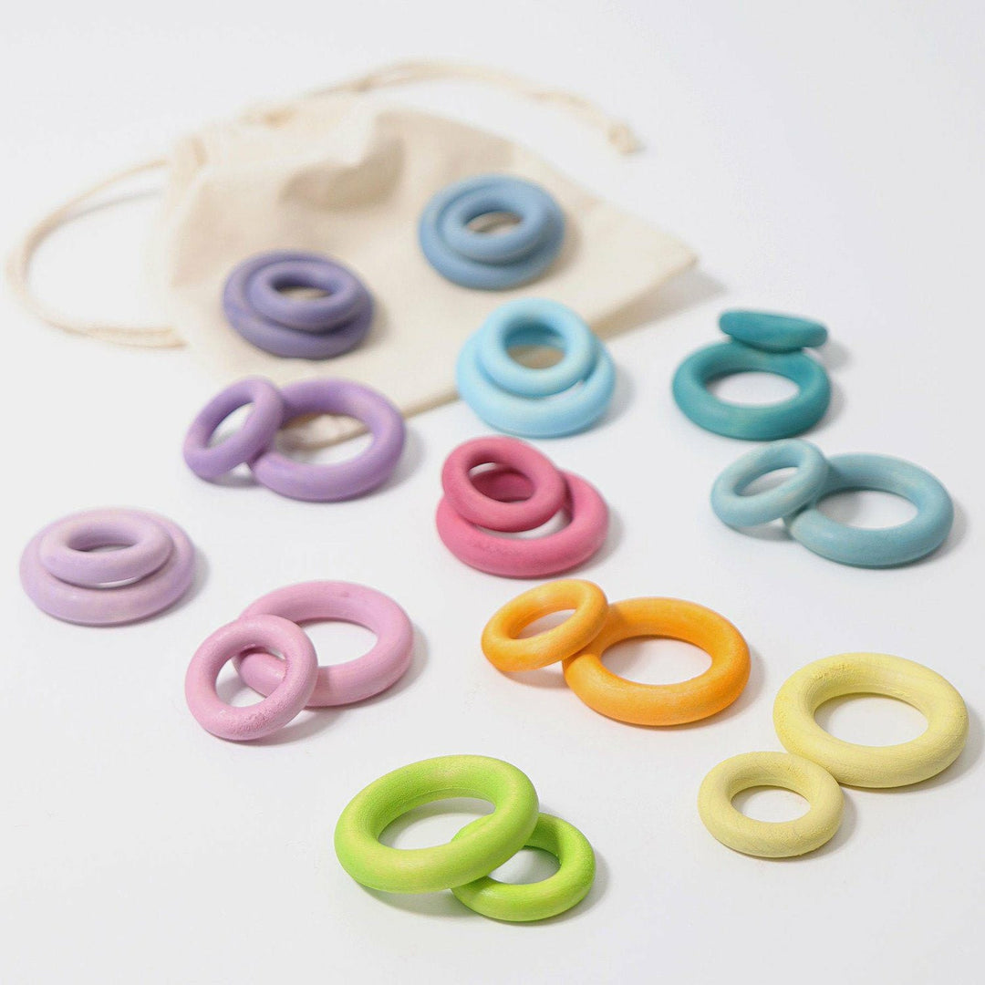 Grimm's Building Rings Pastel Wooden Toys Grimm's   