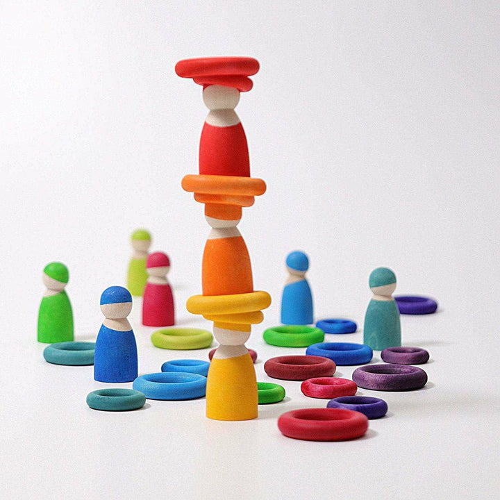 Grimm's Building Rings Rainbow Wooden Toys Grimm's   